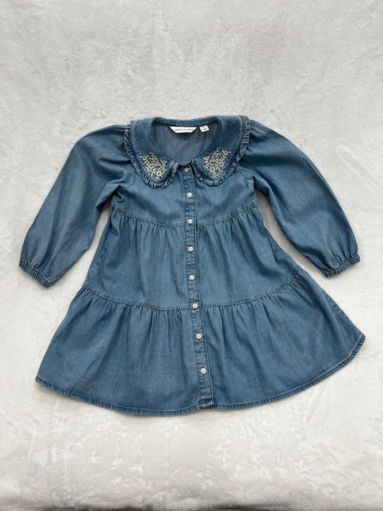 Janie and Jack Other - Janie And Jack The Statement Embroidery Collar Dress Soft Denim Girls Size 4